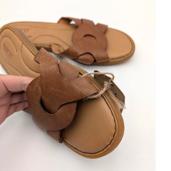 Børn Isabella Slip On Slide Sandal Women's Leather Brown/Tan Size US10M EU40.5 - Picture 6 of 10